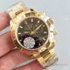 Replica Swiss 7750 Rolex Daytona All Gold Black Chronograph Watch (2)_th.jpg